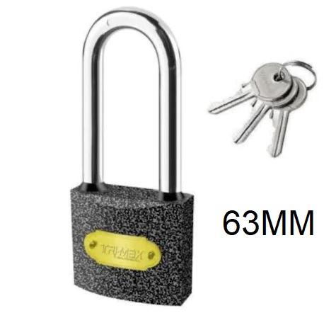 TRİ-MAX 63 MM GRİ SENTETİK UZUN ASMA KİLİT