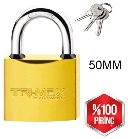 TRİ-MAX 50 MM SARI PİRİNÇ ASMA KİLİT