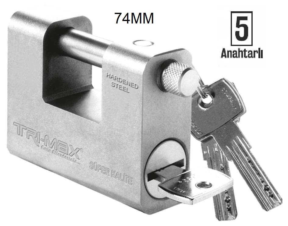 TRİ-MAX YASSI KİLİT 74MM KAYAR MİLLİ