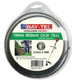 BAY-TEC TIRPAN MİSİNASI ÇELİK TELLİ 3.3MMX26MT