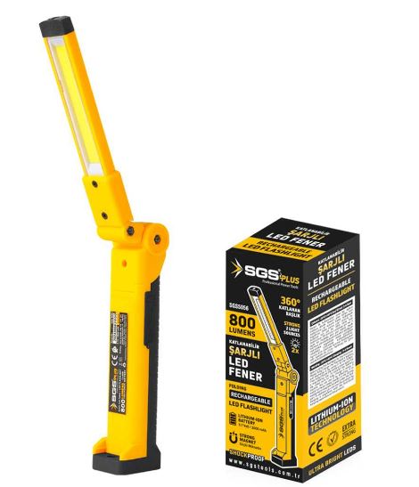 SGS ŞARJLI LED FENER 800 LÜMEN KATLANIR 3,7 VOLT/2...