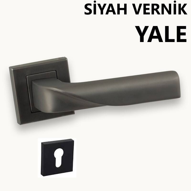 ALÜ. NOYAN KARE ROZET MAT SİYAH VERNİK YALE KAPI K...