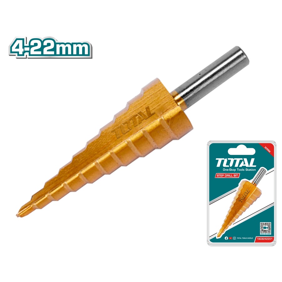 TOTAL KADEMELİ MATKAP UCU 4-22 MM