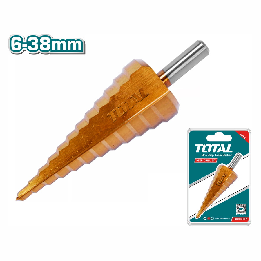 TOTAL KADEMELİ MATKAP UCU 6-38 MM