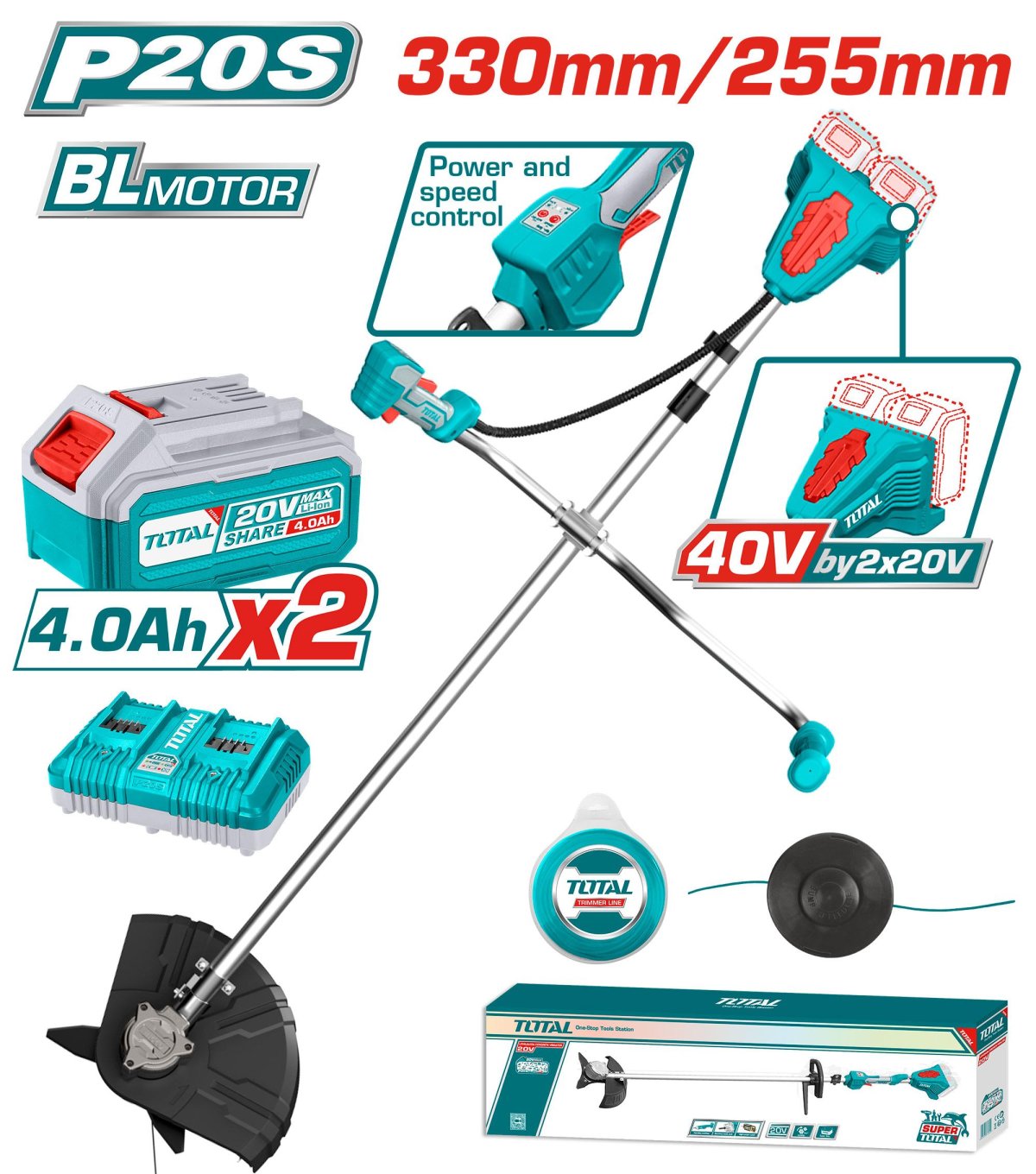 TOTAL Lİ-İON AKÜLÜ TIRPAN 20 V 4,0 AH