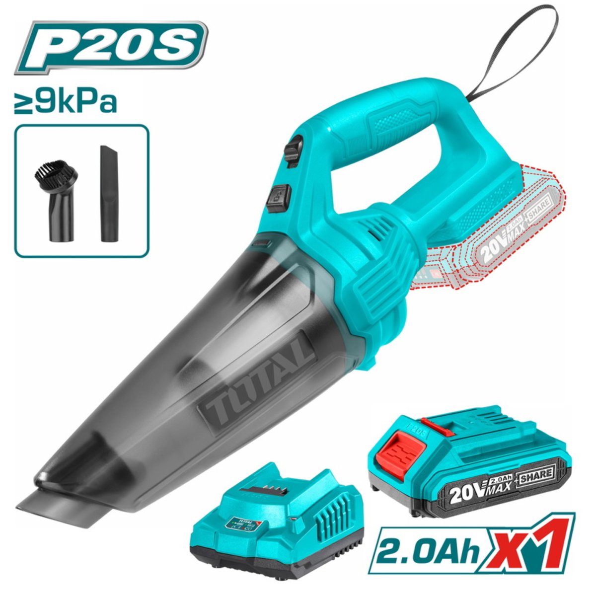 TOTAL Lİ-İON AKÜLÜ SÜPÜRGE 20V 2,0 AH