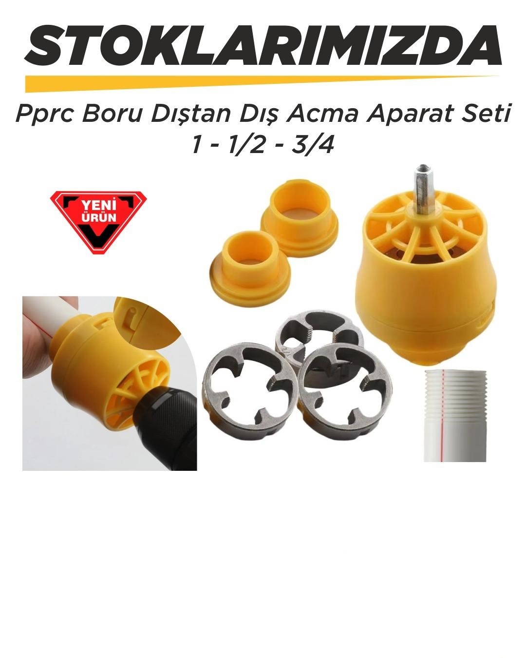 DMAX PPRC BORU AÇMA APARAT SETİ 1-1/2-3/4 (6 PARÇA...