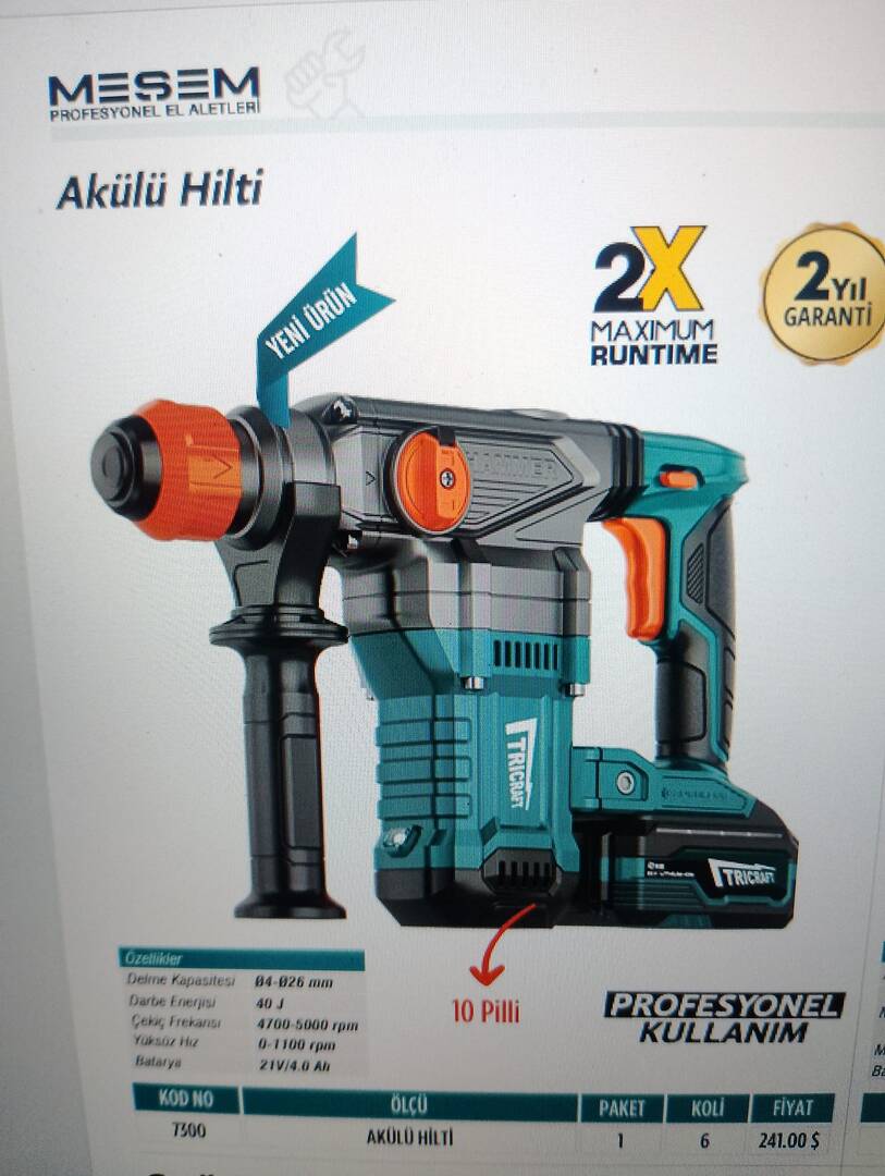 TRİCRAFT AKÜLÜ HİLTİ 21 V / 4.0 AH