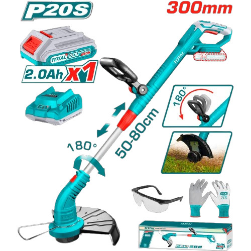 TOTAL Lİ-İON AKÜLÜ KENAR OT KESME 20V 2,0 AH