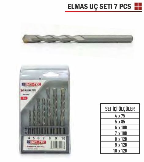 BAY-TEC ELMAS UÇ SETİ 7 PARÇA 